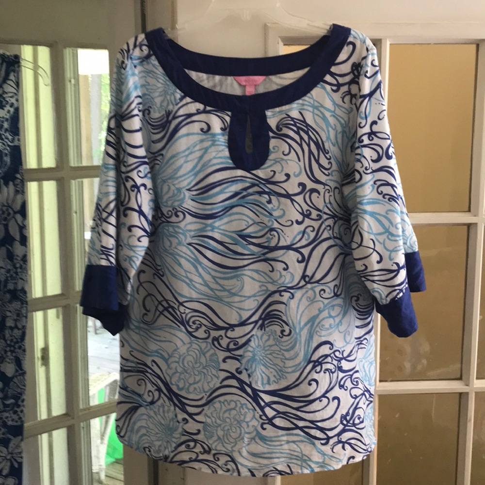 Tunic Lilly Pulitzer fully lined two blues n white